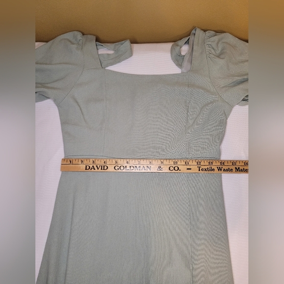 Altar’d State Trish Green Linen Blend Cottagecore Midi Dress sz M - Picture 11 of 13